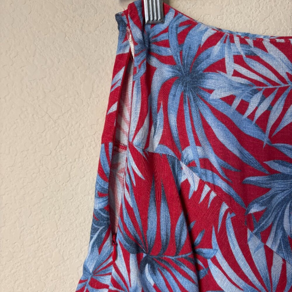 Farm Rio Tropical Leaf Printed Tiered Ruffle Skirt - Picture 8 of 8